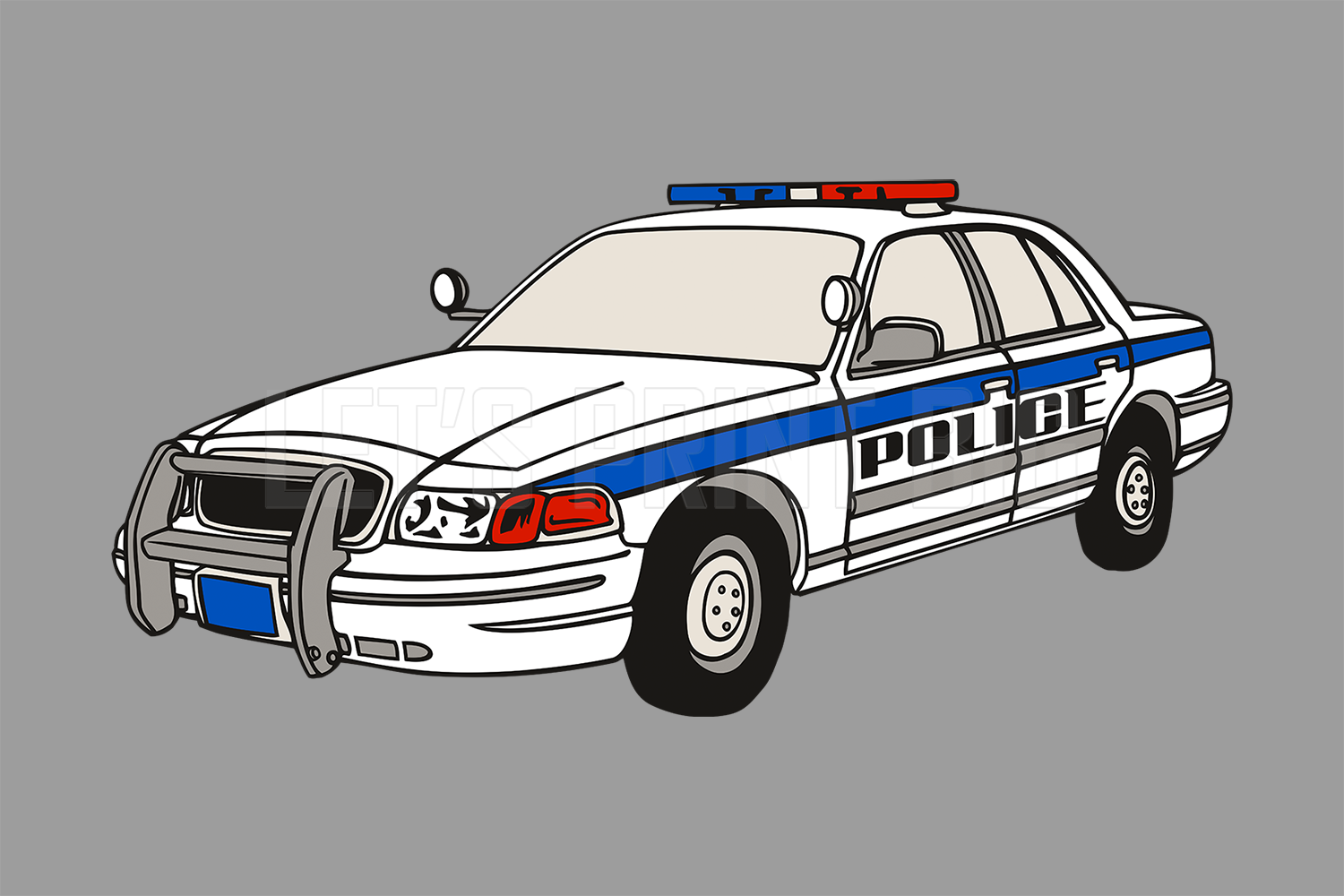 Car Art Police Car Wall Art Decal Sticker