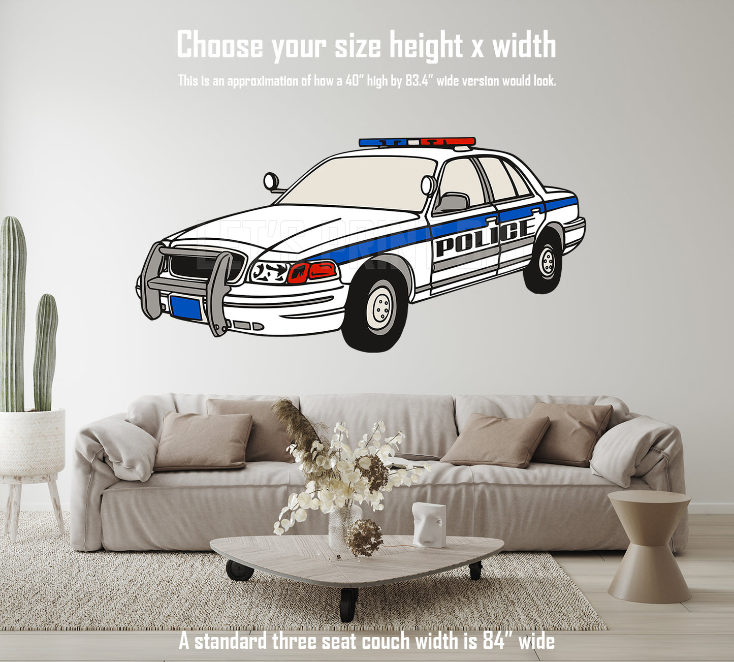 Car Art Police Car Wall Art Decal Sticker
