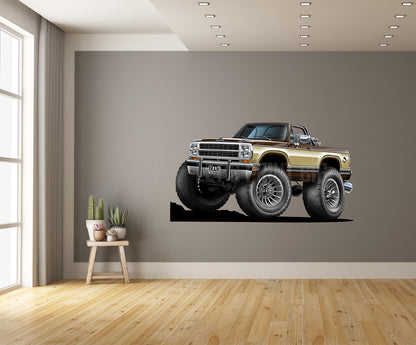 Car Art Ram 4x4 Pickup Truck Cartoon Wall Decal