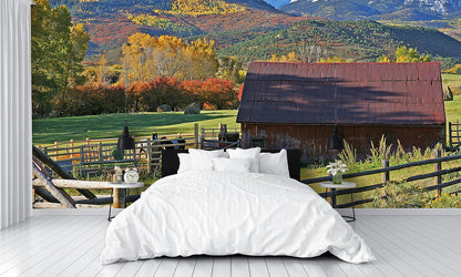 Ranch at Foot of San Juan Mountains Wall Mural