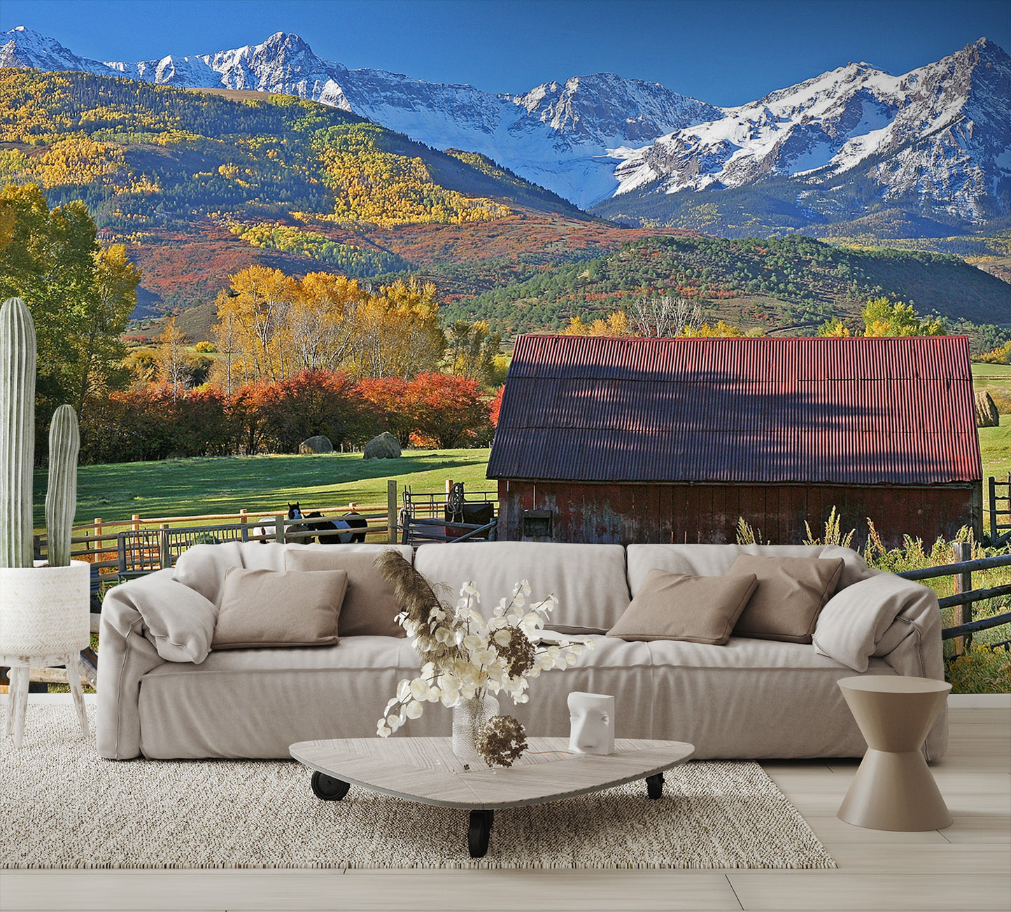 Ranch at Foot of San Juan Mountains Wall Mural