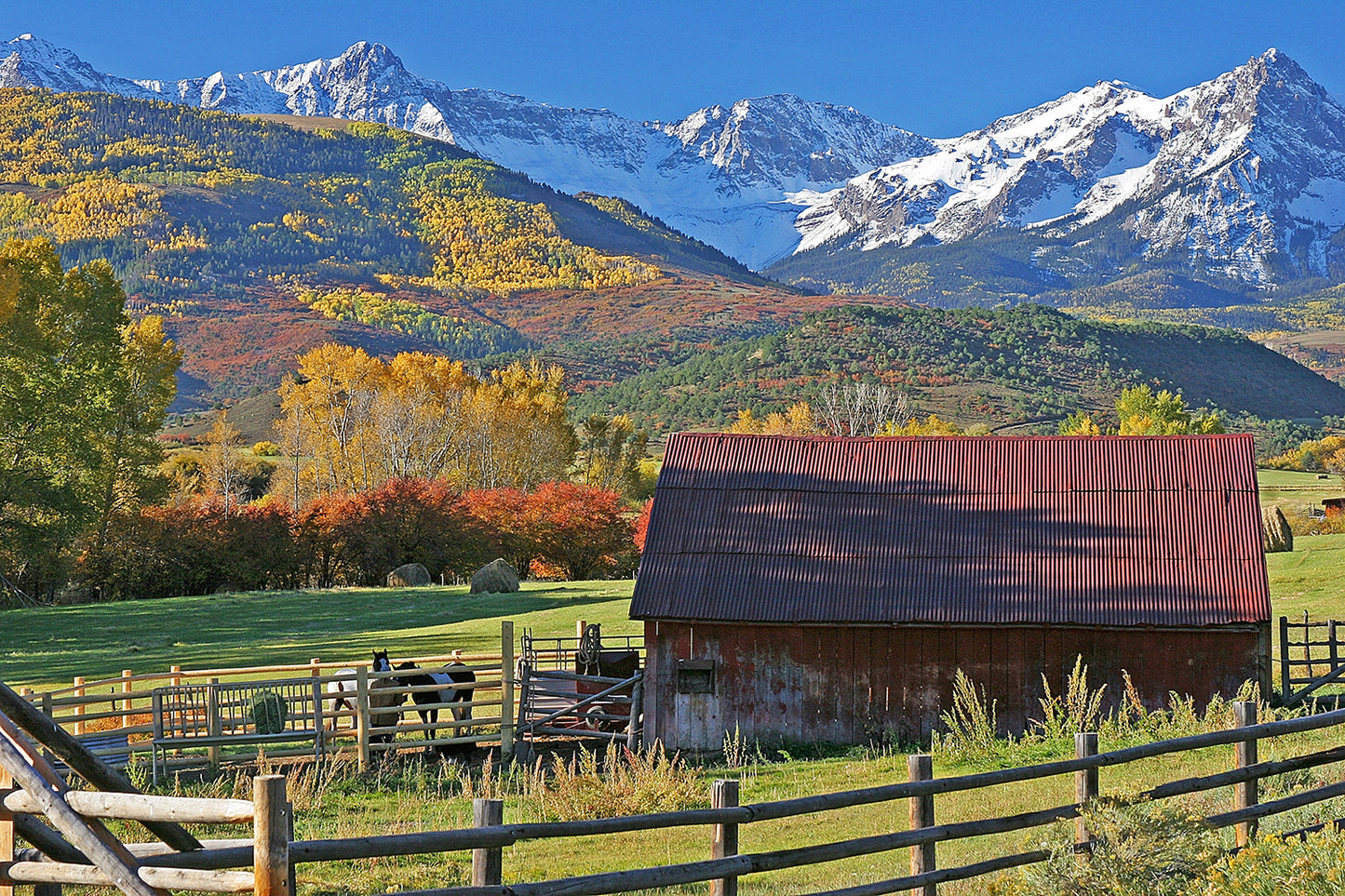 Ranch at Foot of San Juan Mountains Wall Mural