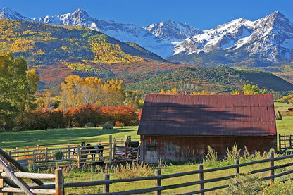 Ranch at Foot of San Juan Mountains Wall Mural