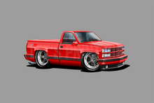 1990 454SS Pickup Truck Black Red White Car Art Wall Decal