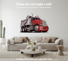 Car Art Red Dump Truck Cartoon Wall Decal