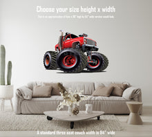 Car Art Red Monster Truck Cartoon Wall Decal