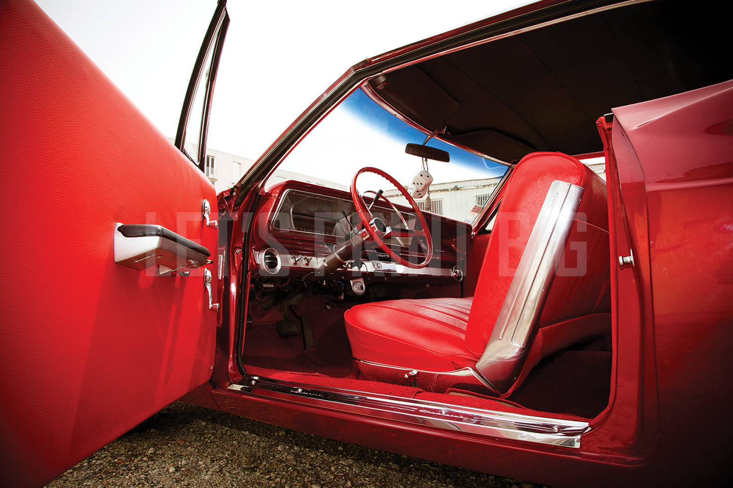 Car Art Red Mustang Interior Wall Mural