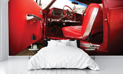 Car Art Red Mustang Interior Wall Mural