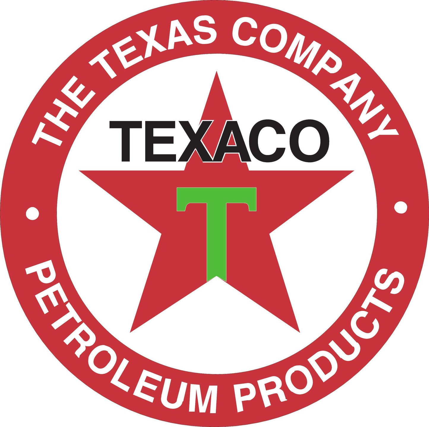 Texaco Round Red / Black / Green color decal sticker - Let's Print Big