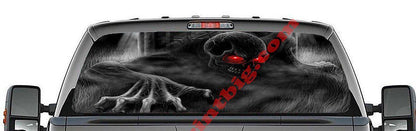 Red Eyed Skull-Rear Window Decal-Graphic - Let's Print Big