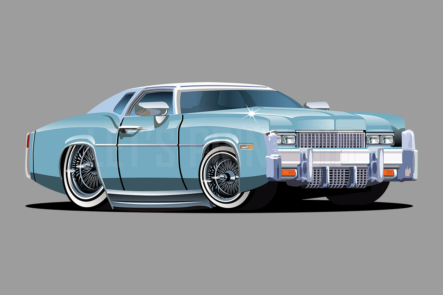 Car Art Retro Sedan Cartoon Wall Decal