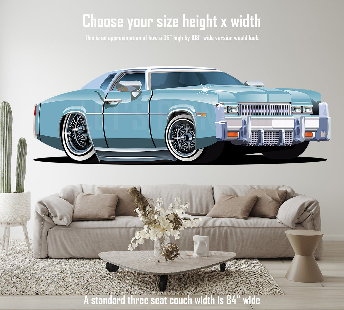 Car Art Retro Sedan Cartoon Wall Decal