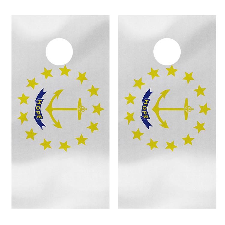 Flag of Rhode Island Cornhole Board Decal Wraps