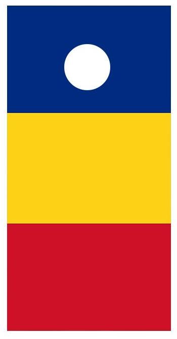 Flag of Romania Cornhole Board Decal Wraps