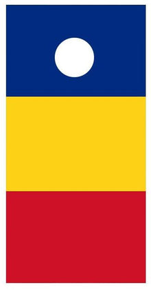 Flag of Romania Cornhole Board Decal Wraps