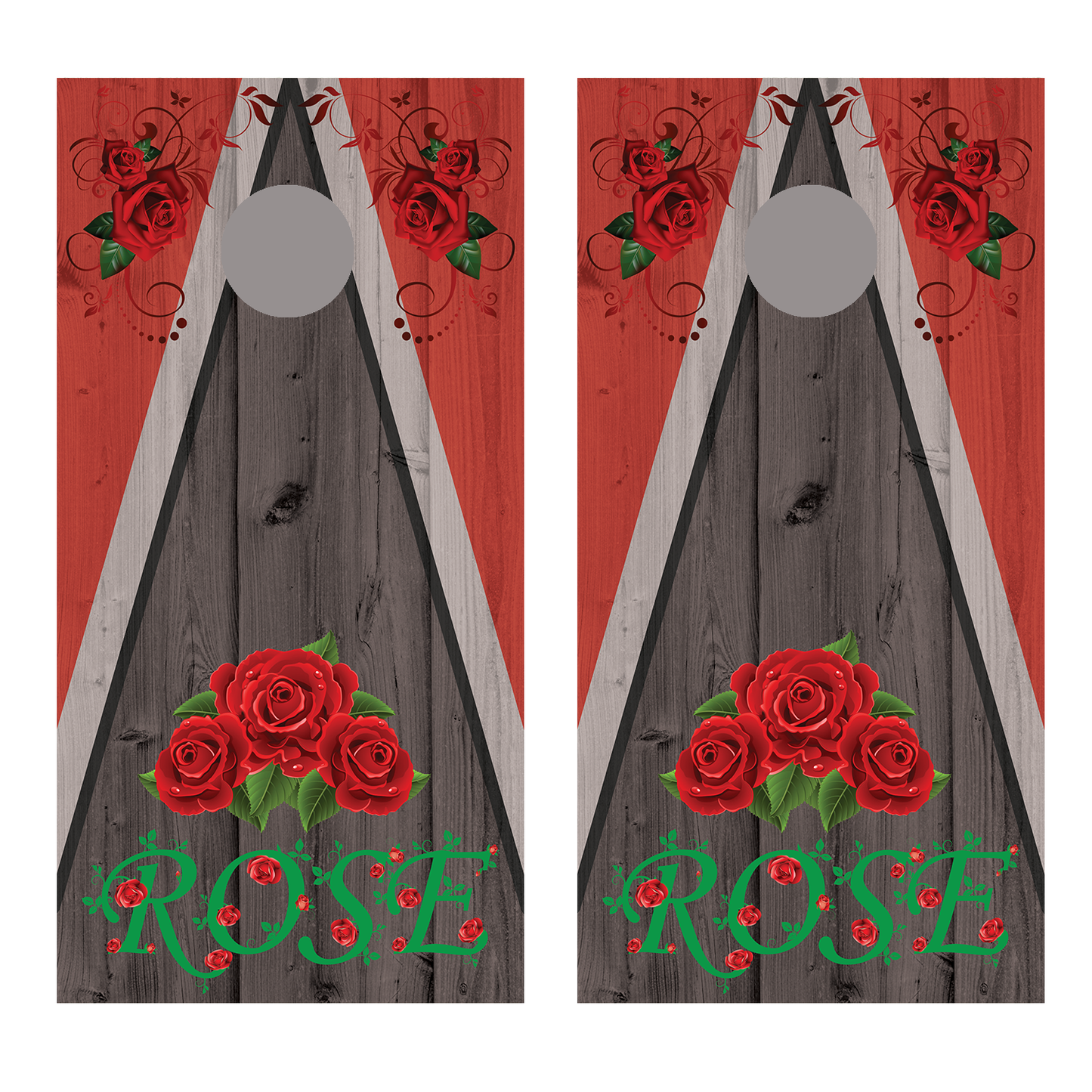 Rose Cornhole Board Decal Wraps