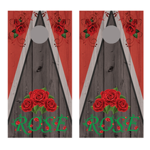 Rose Cornhole Board Decal Wraps