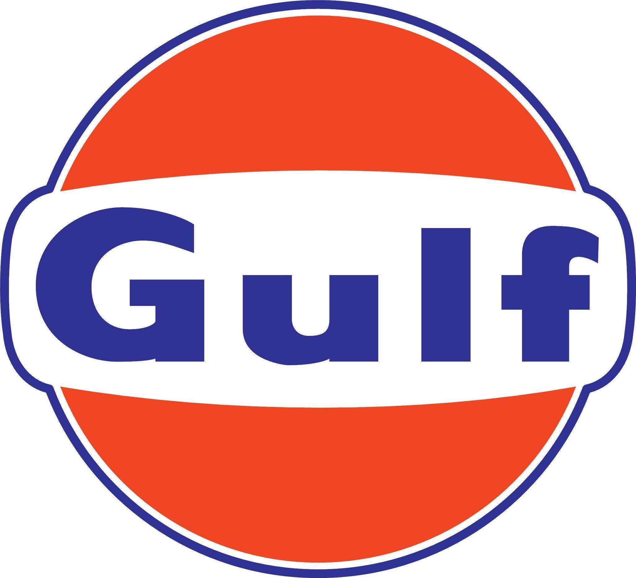GULF- Logo Decal Sticker Vintage 6 SIZES - Let's Print Big