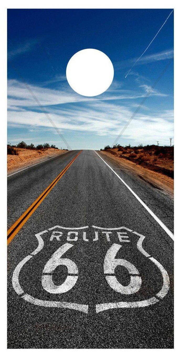 Route 66 Cornhole Decal Highway Corn Hole Decal Wrap
