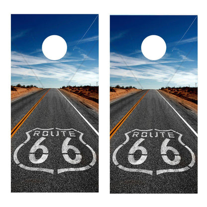 Route 66 Cornhole Decal Highway Corn Hole Decal Wrap