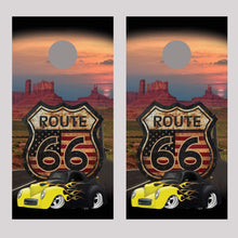 Route 66 Highway Coupe Flames Corn Hole Decal Wrap