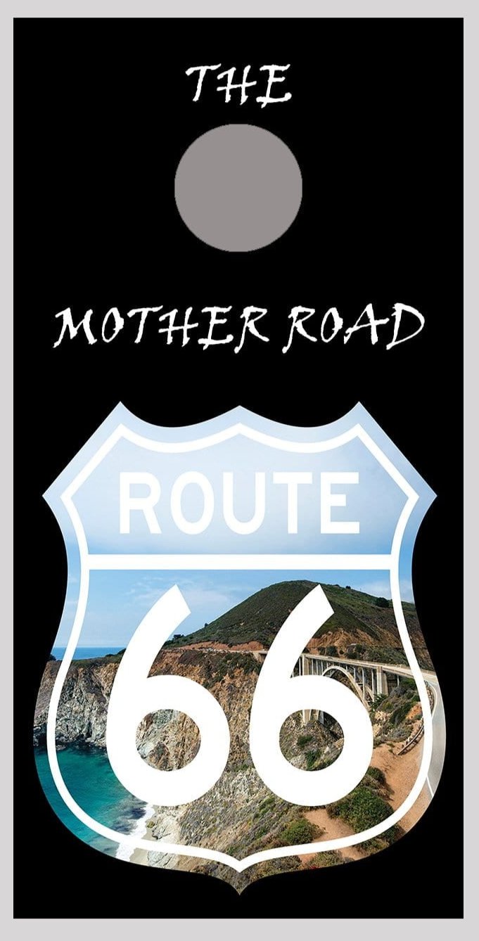 Route 66 Landscape Sign 2 Cornhole Board Decal Wraps