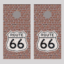 Route 66 Sign Brick Wall 1 Cornhole Board Decal Wraps