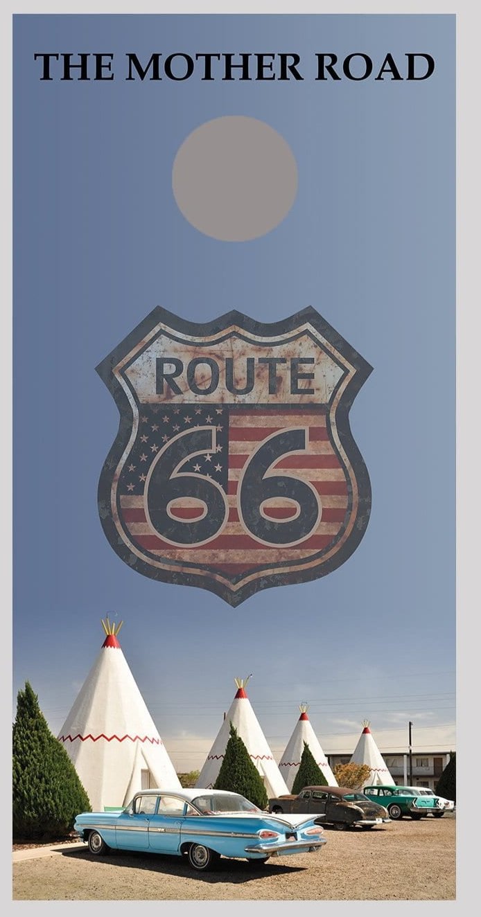 Route 66 Wigwam Village Motel Cornhole Board Decal Wraps