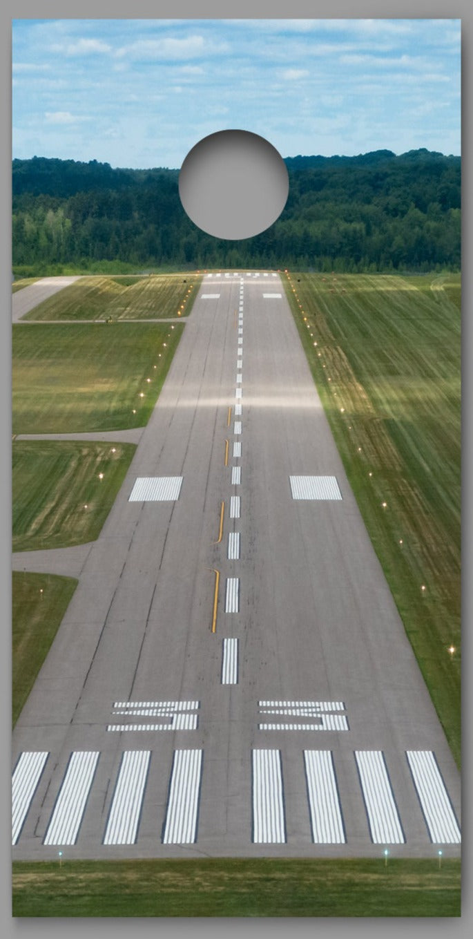 Runway 33 Landing Design Cornhole Board Decal Wraps