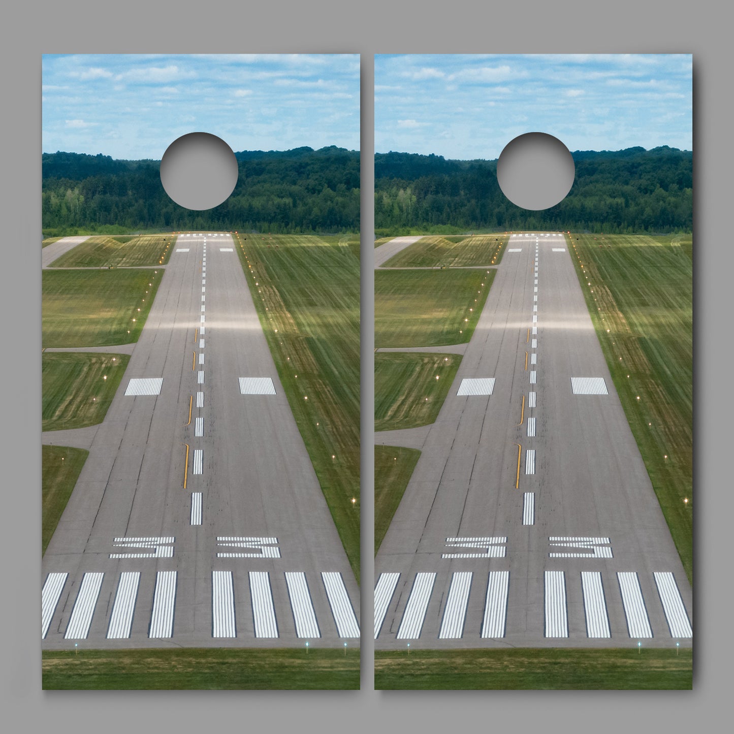 Runway 33 Landing Design Cornhole Board Decal Wraps