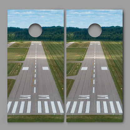 Runway 33 Landing Design Cornhole Board Decal Wraps
