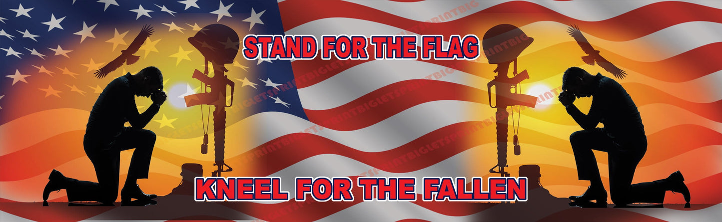 Stand for the American Flag Kneel for the Fallen Rear Window Decal