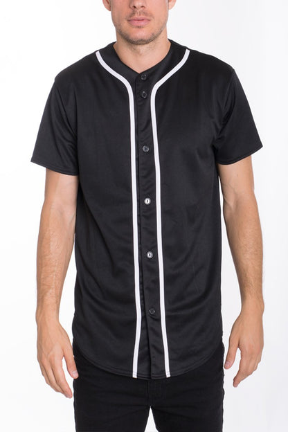 Mens Baseball Button Down Jersey Hipster Hip Hop T