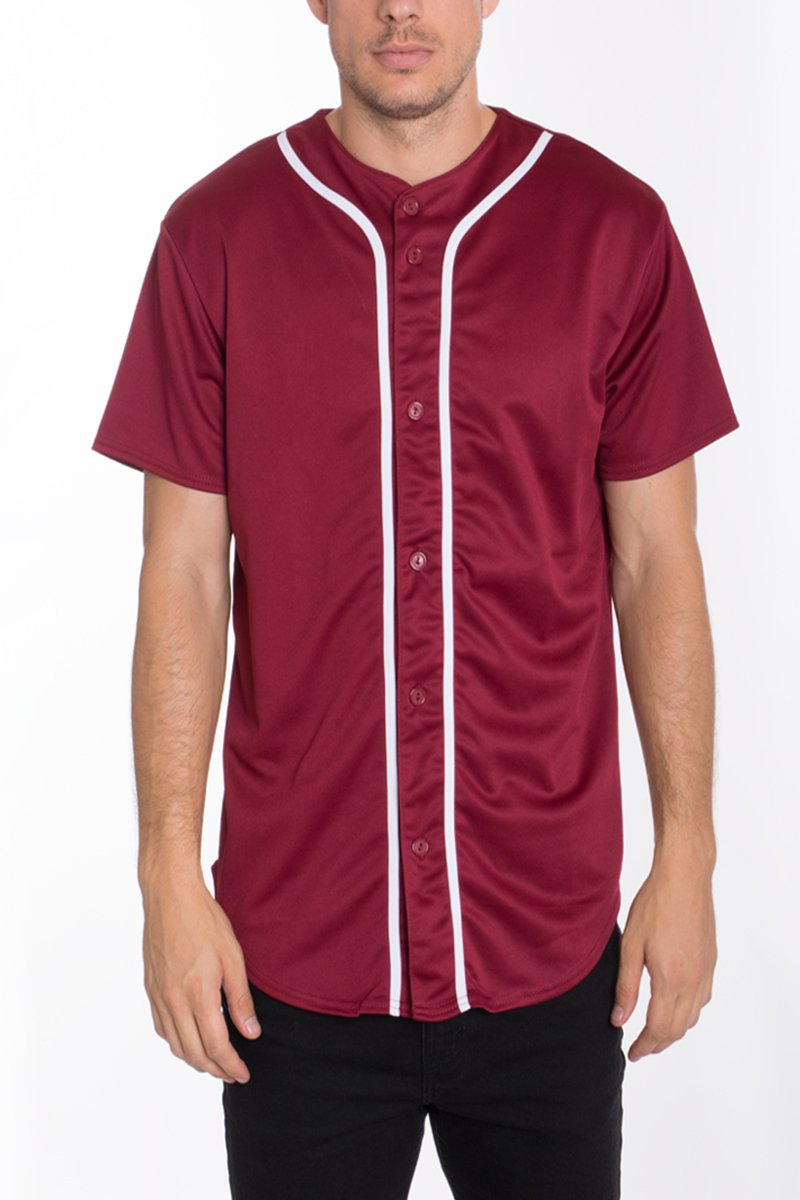 Mens Baseball Button Down Jersey Hipster Hip Hop T