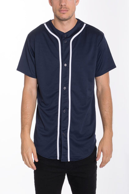 Mens Baseball Button Down Jersey Hipster Hip Hop T