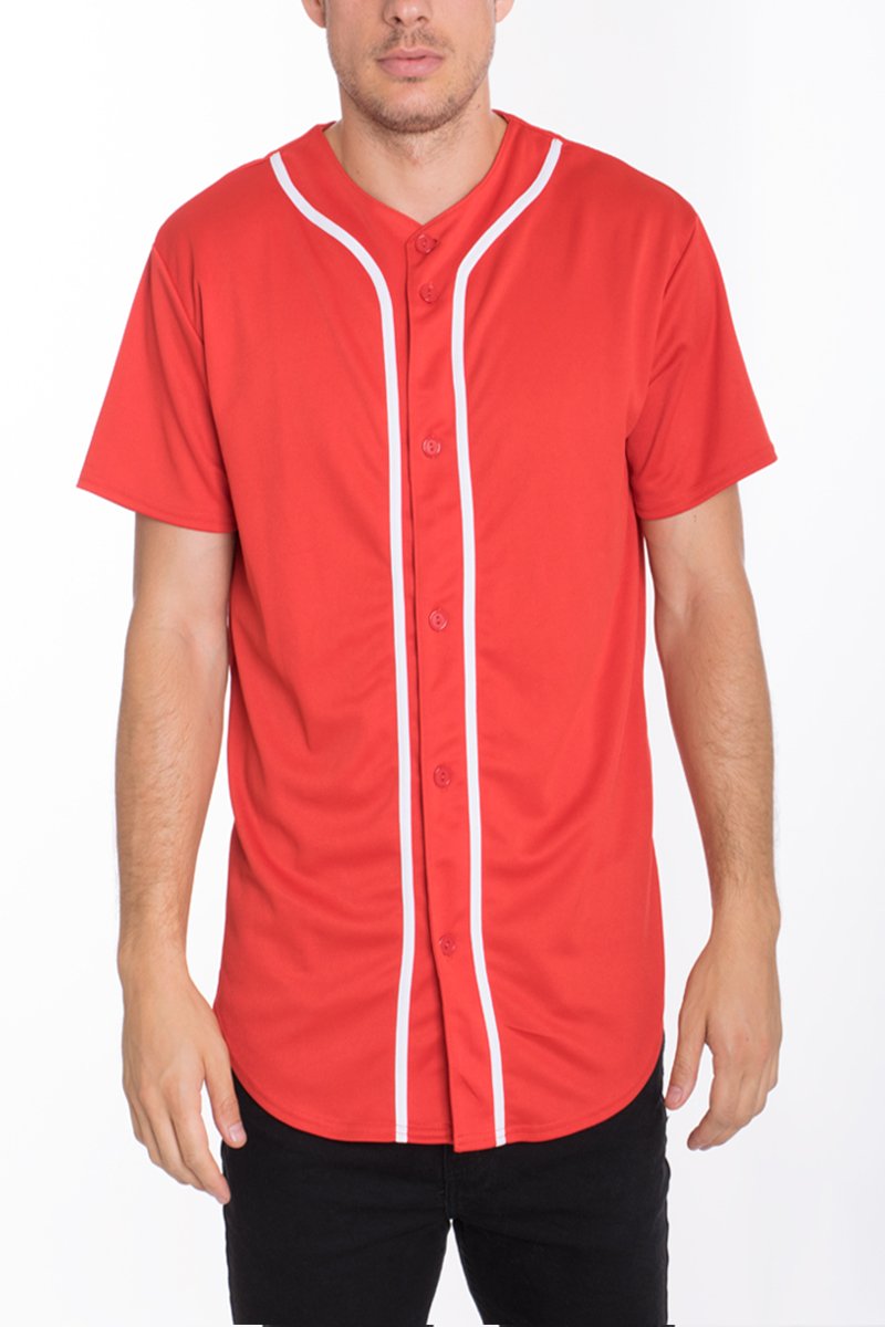 Mens Baseball Button Down Jersey Hipster Hip Hop T