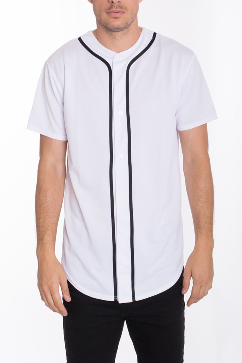 Mens Baseball Button Down Jersey Hipster Hip Hop T