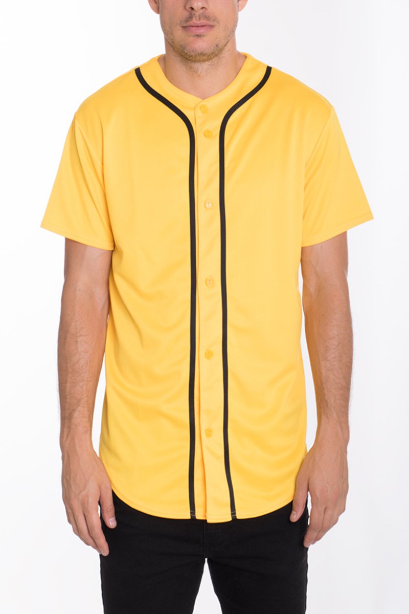 Mens Baseball Button Down Jersey Hipster Hip Hop T