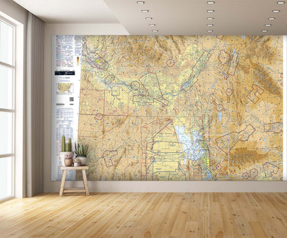 Aeronautical Chart Salt Lake City Wall Mural