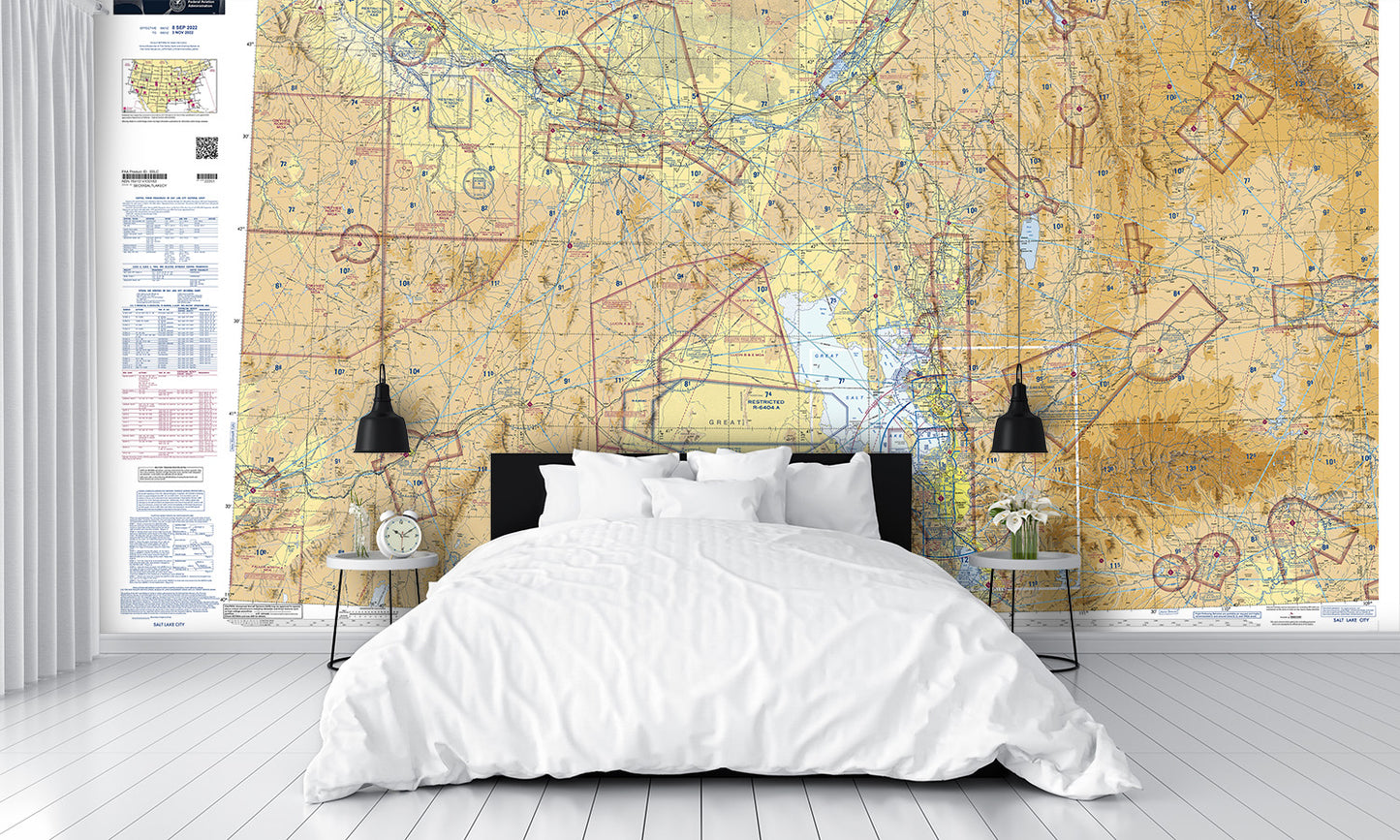 Aeronautical Chart Salt Lake City Wall Mural