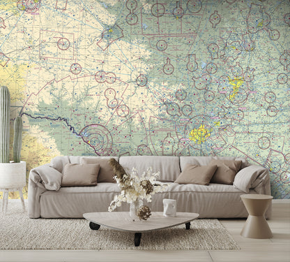 Aeronautical Chart San Antonio Wall Mural