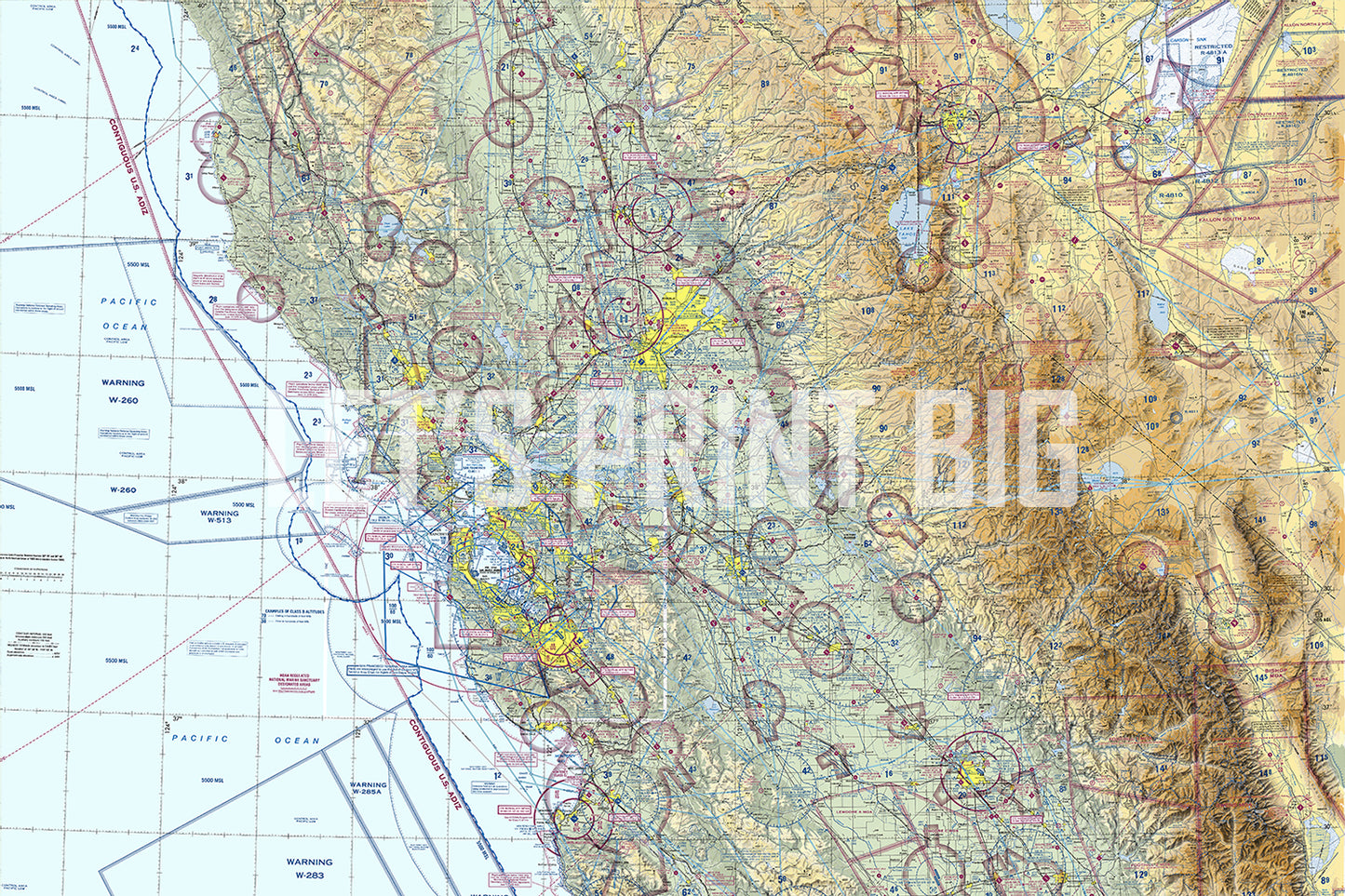 Aeronautical Chart San Francisco Wall Mural