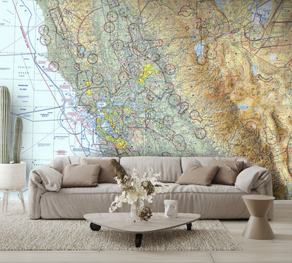 Aeronautical Chart San Francisco Wall Mural