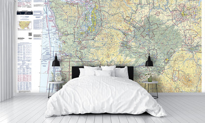 Aeronautical Chart Seattle Wall Mural