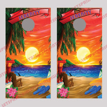 Serenity Design B Beach Corn Hole Decal Wrap