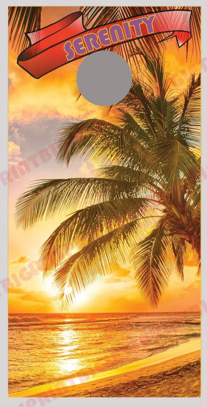 Serenity Beach Corn Hole Decal Wrap