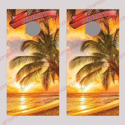 Serenity Beach Corn Hole Decal Wrap