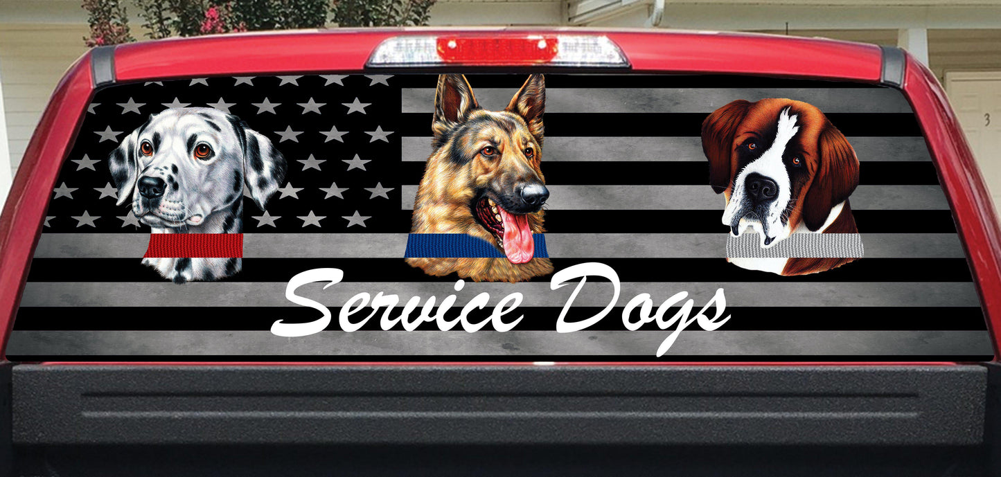 Service Dogs Rear Window Decal