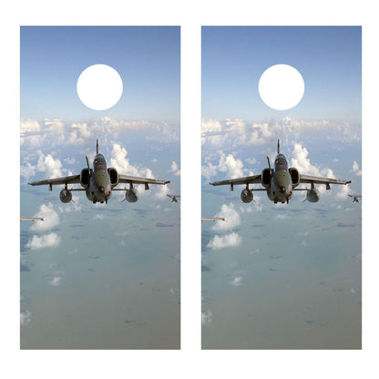 Single Jet Flying Airforce Aviation Cornhole Wrap Decal