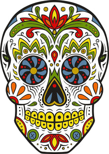 Skull Mosaic Colorfull full color decal stickers - Let's Print Big